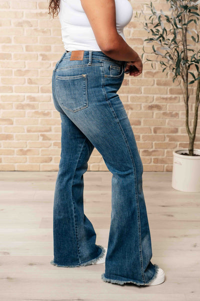 Miley High Waist Control Top Frayed Hem Flare Jeans-Womens-Ave Shops-Market Street Nest, Fashionable Clothing, Shoes and Home Décor Located in Mabank, TX