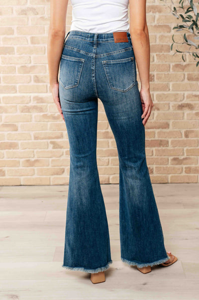 Miley High Waist Control Top Frayed Hem Flare Jeans-Womens-Ave Shops-Market Street Nest, Fashionable Clothing, Shoes and Home Décor Located in Mabank, TX