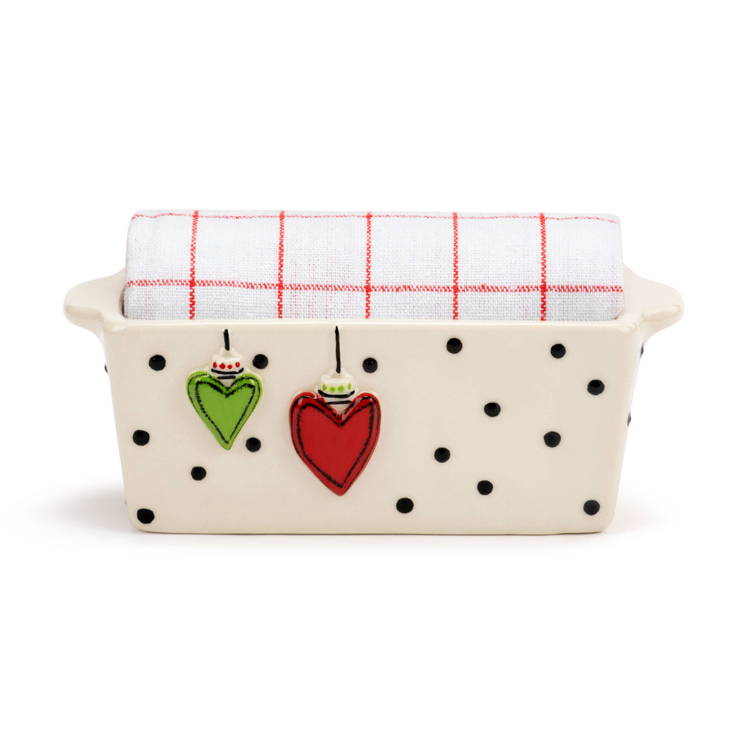 Mini Loaf Pan with Towel Set - Hearts-DEMDACO-Market Street Nest, Fashionable Clothing, Shoes and Home Décor Located in Mabank, TX