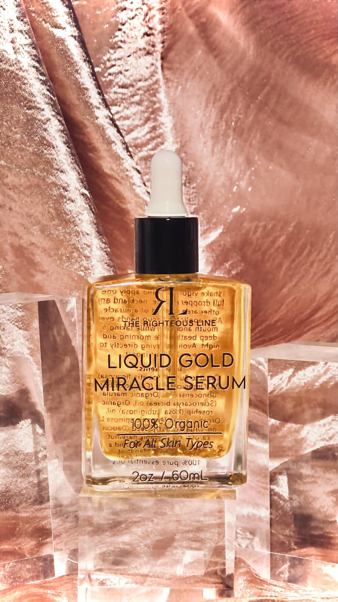 Front View. The Righteous Line Liquid Gold Miracle Serum-Beauty & Wellness-The Righteous Line-Market Street Nest, Fashionable Clothing, Shoes and Home Décor Located in Mabank, TX