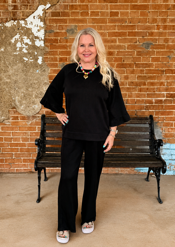 Luxeknit Relaxed Days Set in Black-10-Dresses, Rompers &amp; Sets-Umgee USA Inc-Market Street Nest, Fashionable Clothing, Shoes and Home Décor Located in Mabank, TX