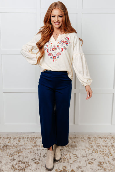 More Than You Would Think Embroidered Blouse-Blouses-Ave Shops-Market Street Nest, Fashionable Clothing, Shoes and Home Décor Located in Mabank, TX