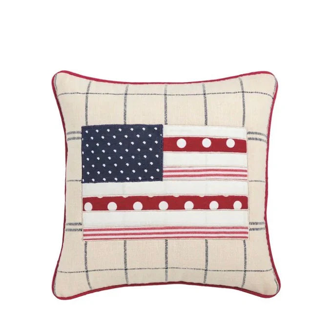 Mud Pie Americana Flag Quilted Pillow-03-Home &amp; Gift-Mud Pie-Market Street Nest, Fashionable Clothing, Shoes and Home Décor Located in Mabank, TX