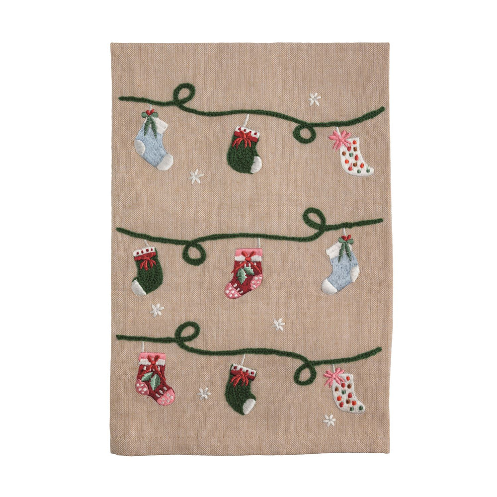 Mud Pie Beaded Christmas Towels-03-Home & Gift-Mud Pie-Market Street Nest, Fashionable Clothing, Shoes and Home Décor Located in Mabank, TX