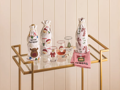 Mud Pie Beaded Christmas Wine Bags-Home & Gifts-Mud Pie-Market Street Nest, Fashionable Clothing, Shoes and Home Décor Located in Mabank, TX