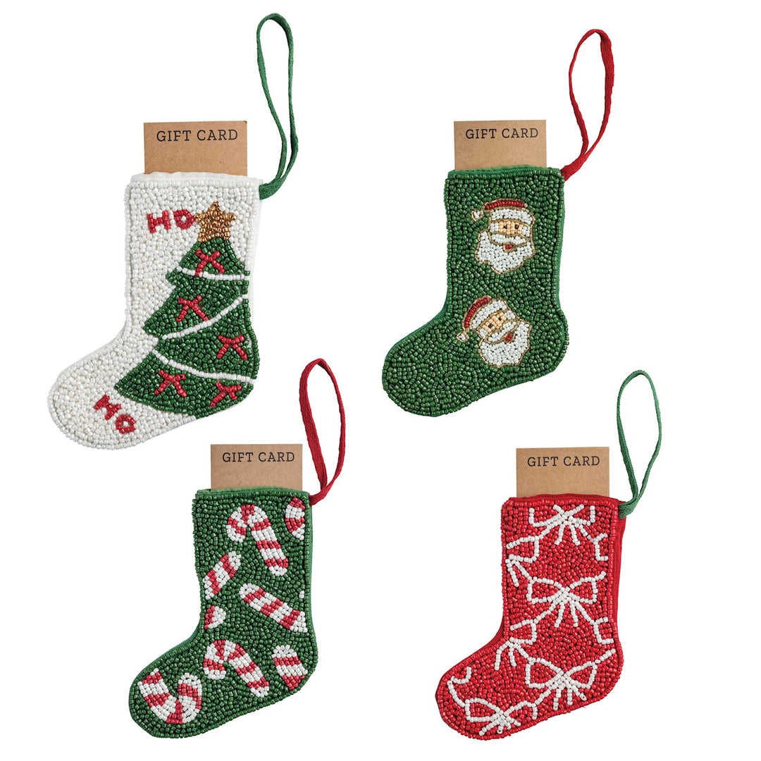 Mud Pie Beaded Stocking Ornaments-03-Home &amp; Gift-Mud Pie-Market Street Nest, Fashionable Clothing, Shoes and Home Décor Located in Mabank, TX