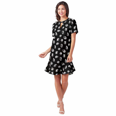 Mud Pie Black Ikat Lana Flounce Dress-Dresses & Rompers-Mud Pie-Market Street Nest, Fashionable Clothing, Shoes and Home Décor Located in Mabank, TX