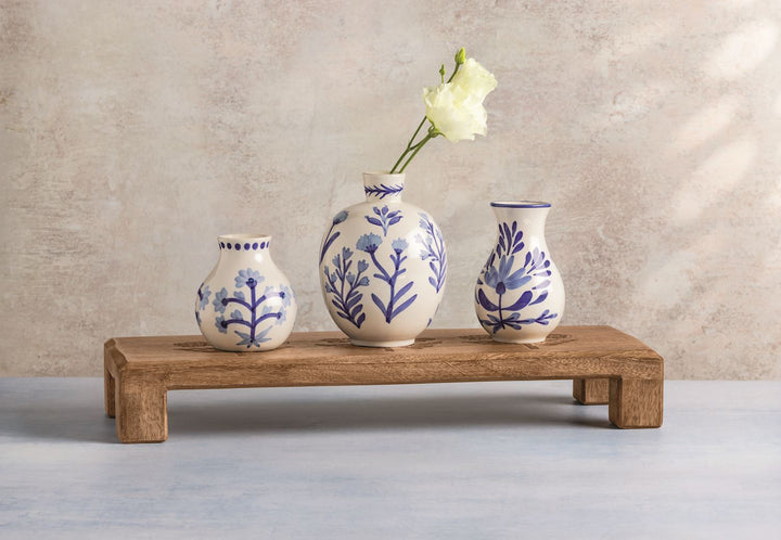Mud Pie Blue Floral Bud Vase-03-Home &amp; Gift-Mud Pie-Market Street Nest, Fashionable Clothing, Shoes and Home Décor Located in Mabank, TX