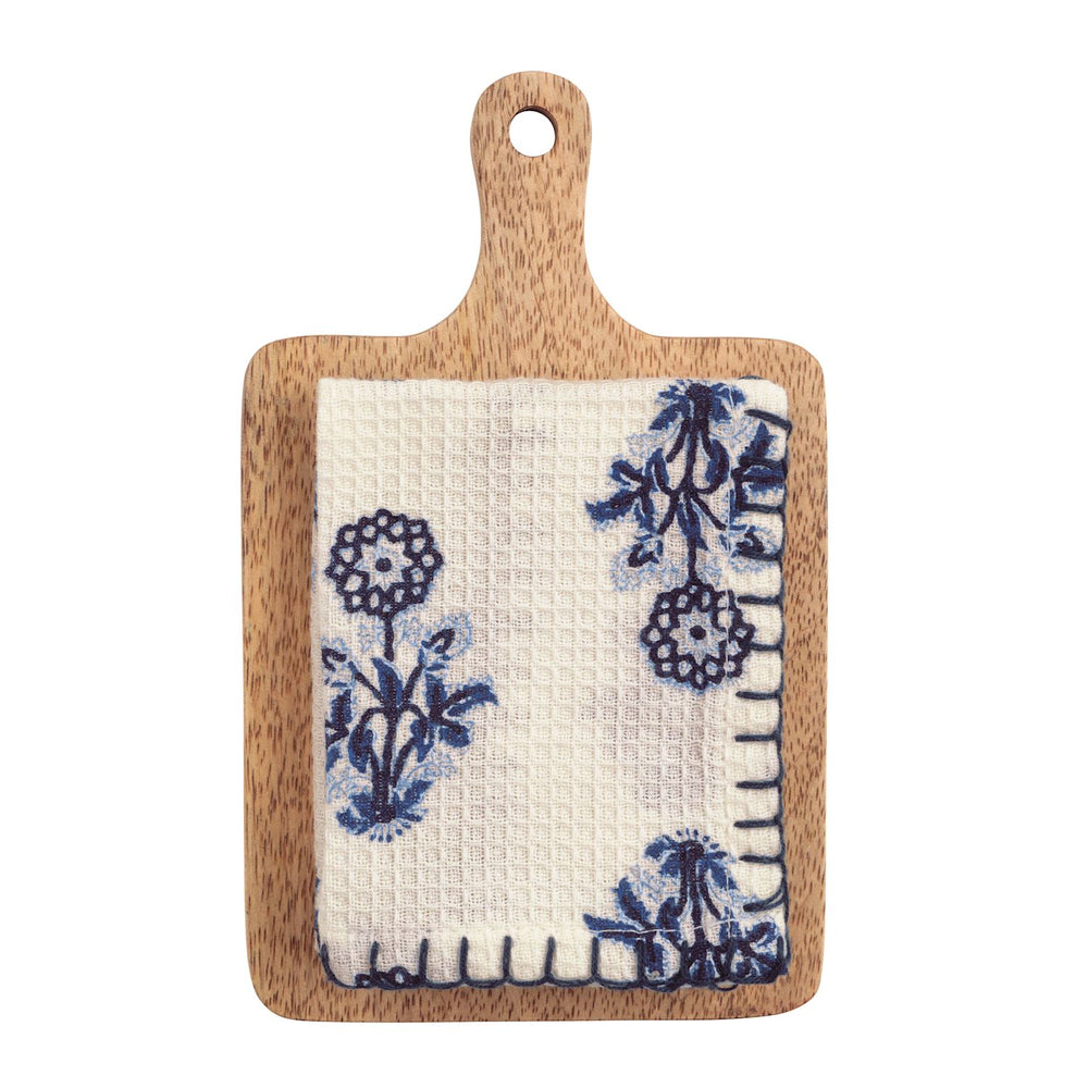 Mudpie Blue Floral Towel and Paddle Board Set-04-Kitchen & Food-Mud Pie-Market Street Nest, Fashionable Clothing, Shoes and Home Décor Located in Mabank, TX