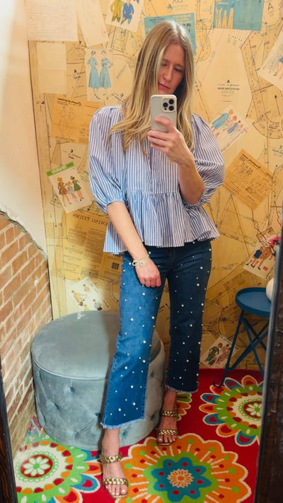 Mud Pie Bullock Pearl Jeans-Bottoms-Mud Pie-Market Street Nest, Fashionable Clothing, Shoes and Home Décor Located in Mabank, TX