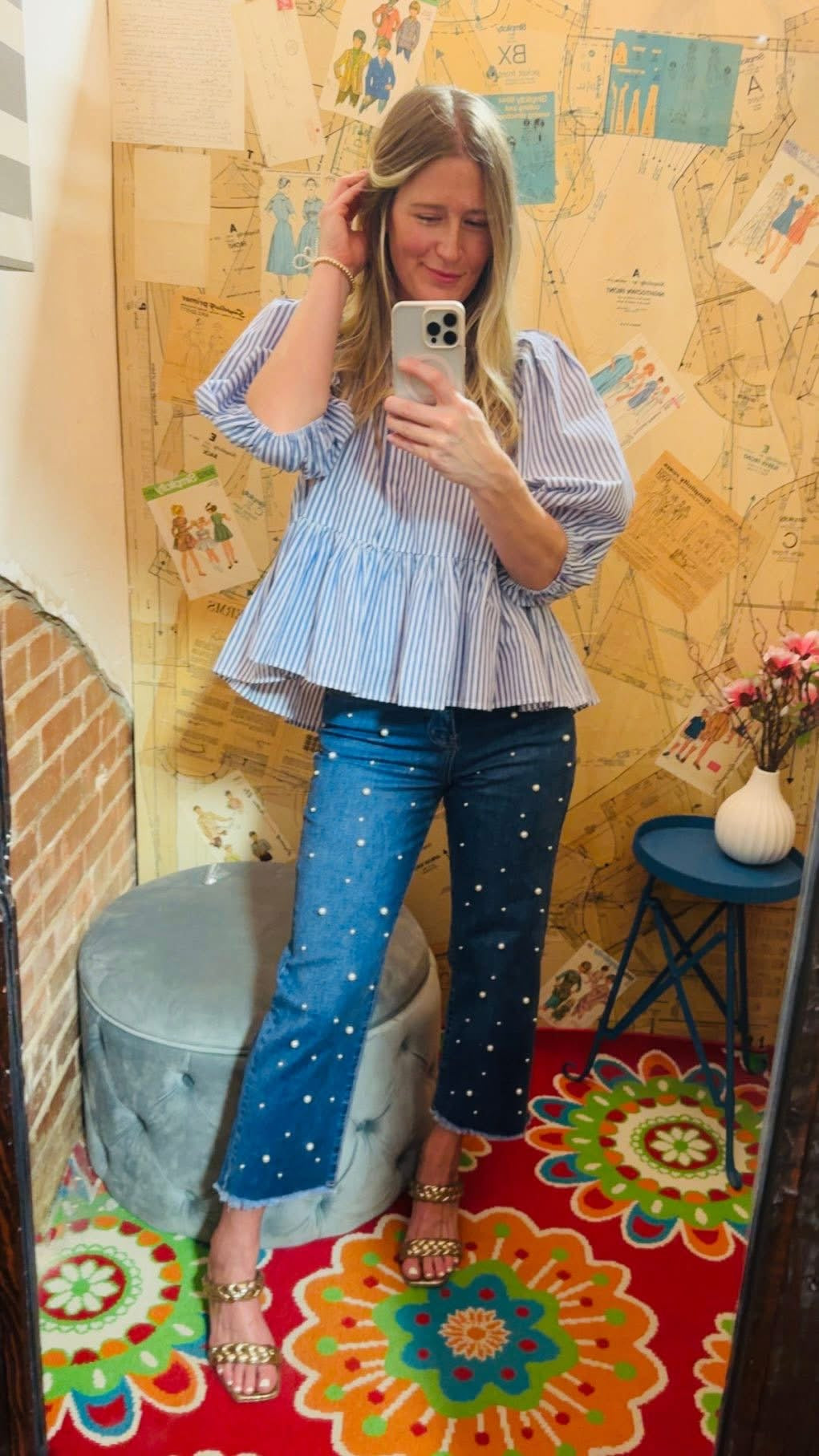 Mud Pie Bullock Pearl Jeans-Bottoms-Mud Pie-Market Street Nest, Fashionable Clothing, Shoes and Home Décor Located in Mabank, TX