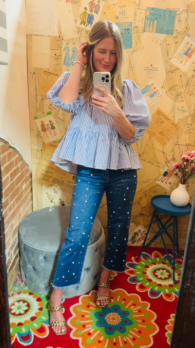 Mud Pie Bullock Pearl Jeans-Bottoms-Mud Pie-Market Street Nest, Fashionable Clothing, Shoes and Home Décor Located in Mabank, TX