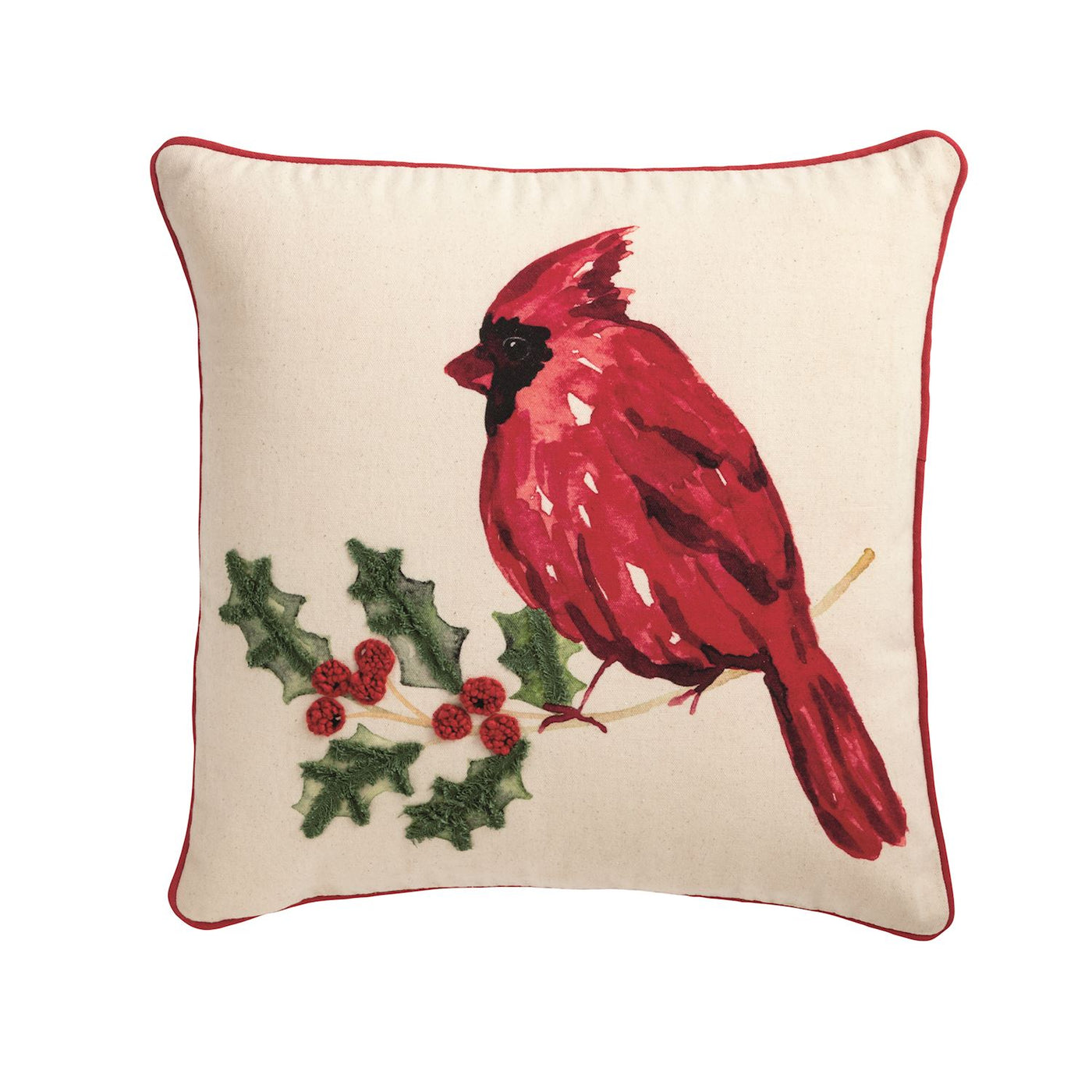 Mud Pie Cardinal Pillow-Home & Gifts-Mud Pie-Market Street Nest, Fashionable Clothing, Shoes and Home Décor Located in Mabank, TX