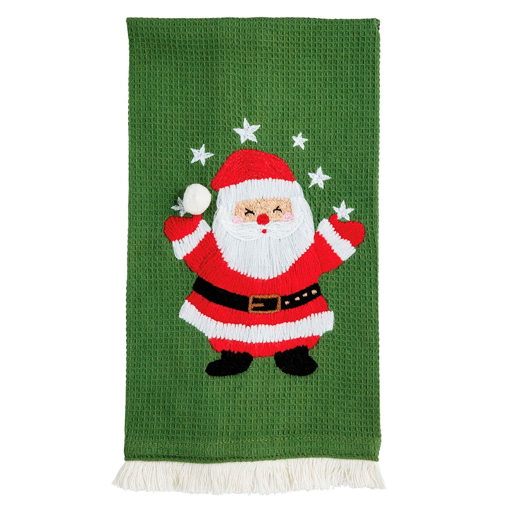 Mud Pie Christmas Waffle Fringe Towels-03-Home & Gift-Mud Pie-Market Street Nest, Fashionable Clothing, Shoes and Home Décor Located in Mabank, TX