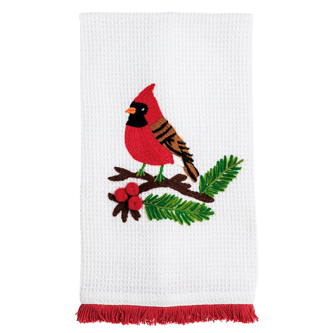Mud Pie Christmas Waffle Fringe Towels-03-Home & Gift-Mud Pie-Market Street Nest, Fashionable Clothing, Shoes and Home Décor Located in Mabank, TX