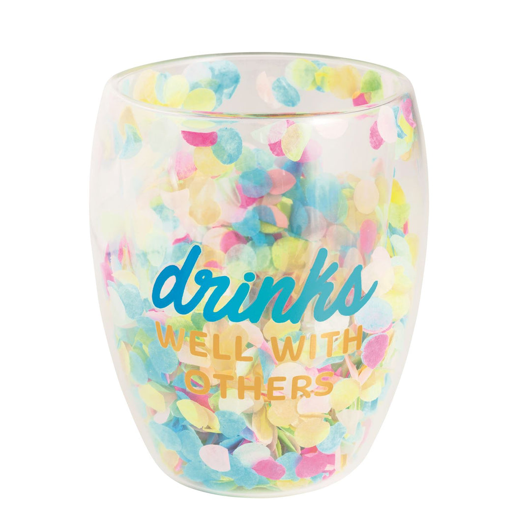 Mud Pie Confetti Wine Glasses-04-Kitchen & Food-Mud Pie-Market Street Nest, Fashionable Clothing, Shoes and Home Décor Located in Mabank, TX