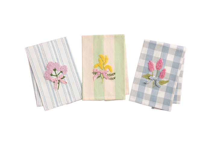 Mudpie Embroidered Flower Towels-04-Kitchen &amp; Food-Mud Pie-Market Street Nest, Fashionable Clothing, Shoes and Home Décor Located in Mabank, TX