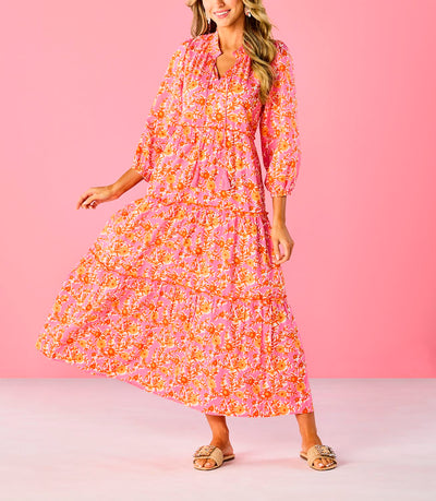 Mud Pie Farris Maxi Dress in Pink-Dresses & Rompers-Mud Pie-Market Street Nest, Fashionable Clothing, Shoes and Home Décor Located in Mabank, TX