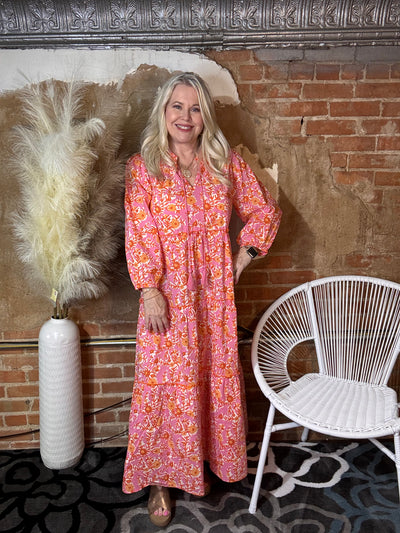 Mud Pie Farris Maxi Dress in Pink-Dresses & Rompers-Mud Pie-Market Street Nest, Fashionable Clothing, Shoes and Home Décor Located in Mabank, TX