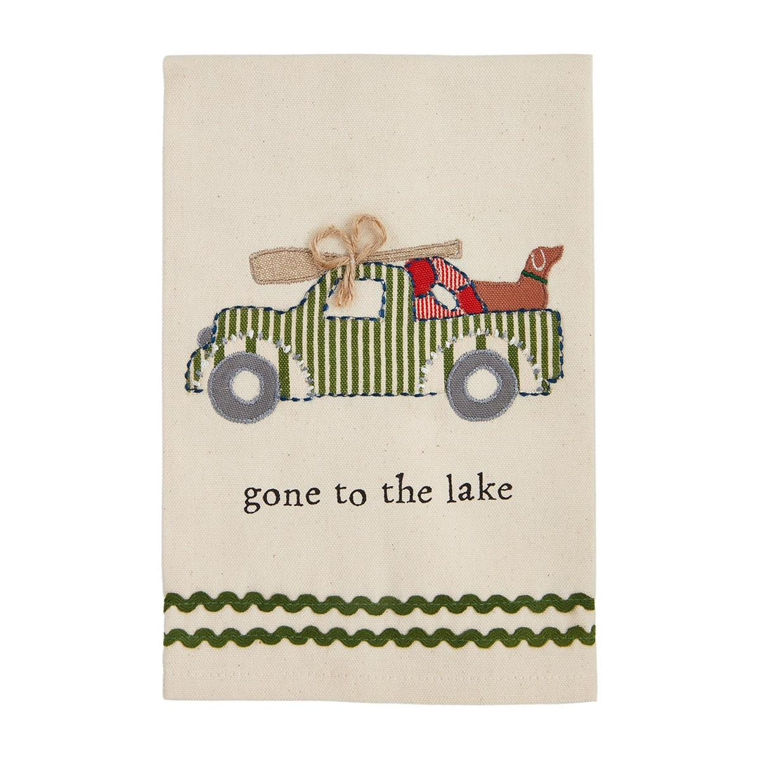 Mud Pie Gone To Lake Applique Kitchen Towel-04-Kitchen & Food-Mud Pie-Market Street Nest, Fashionable Clothing, Shoes and Home Décor Located in Mabank, TX