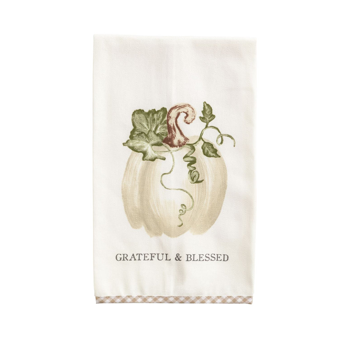 Mud Pie Grateful Gingham Hem Towel-03-Home & Gift-Mud Pie-Market Street Nest, Fashionable Clothing, Shoes and Home Décor Located in Mabank, TX