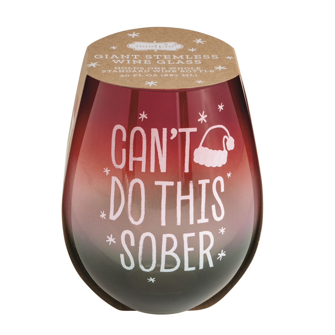 Mud Pie Holiday Bar Wine Glass-04-Kitchen &amp; Food-Mud Pie-Market Street Nest, Fashionable Clothing, Shoes and Home Décor Located in Mabank, TX