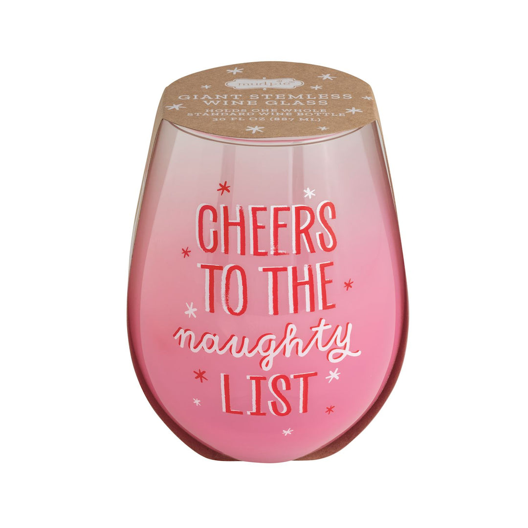 Mud Pie Holiday Bar Wine Glass-04-Kitchen & Food-Mud Pie-Market Street Nest, Fashionable Clothing, Shoes and Home Décor Located in Mabank, TX