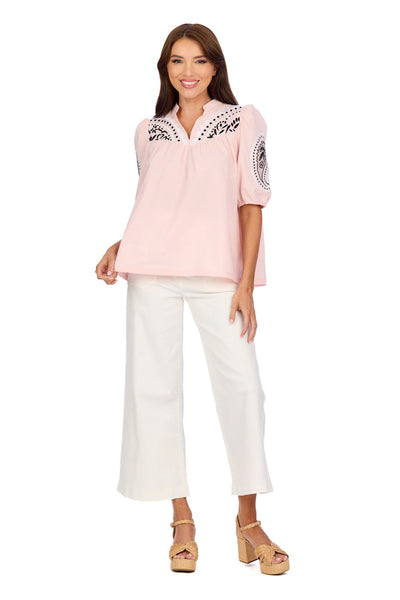 Mud Pie Humphrey Embroidered Top-Tops-Mud Pie-Market Street Nest, Fashionable Clothing, Shoes and Home Décor Located in Mabank, TX