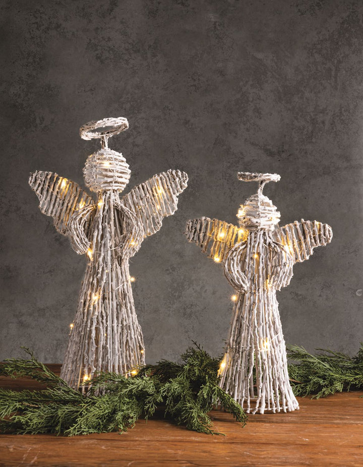 Mud Pie LED Rattan Angels-03-Home &amp; Gift-Mud Pie-Market Street Nest, Fashionable Clothing, Shoes and Home Décor Located in Mabank, TX
