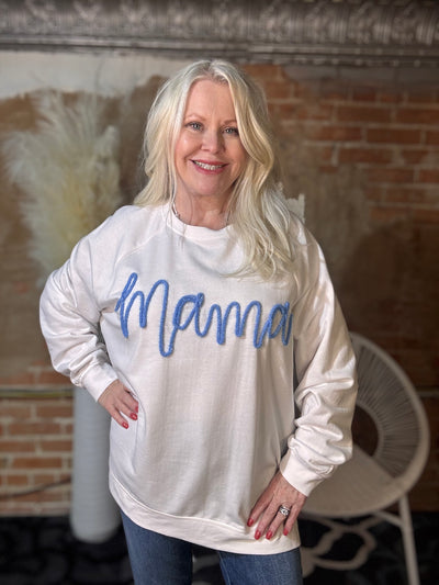 Mud Pie Mama Sparkle Sweatshirts - One Size-Tops-Mud Pie-Market Street Nest, Fashionable Clothing, Shoes and Home Décor Located in Mabank, TX