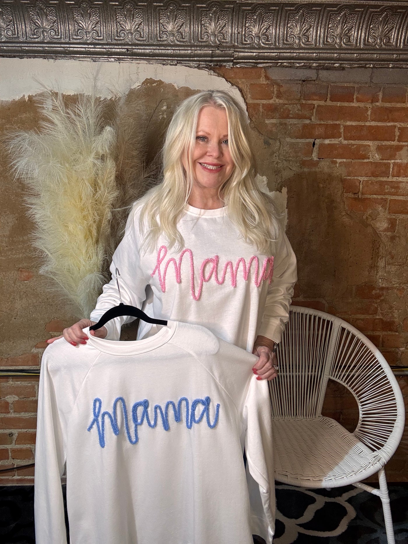 Mud Pie Mama Sparkle Sweatshirts - One Size-Tops-Mud Pie-Market Street Nest, Fashionable Clothing, Shoes and Home Décor Located in Mabank, TX