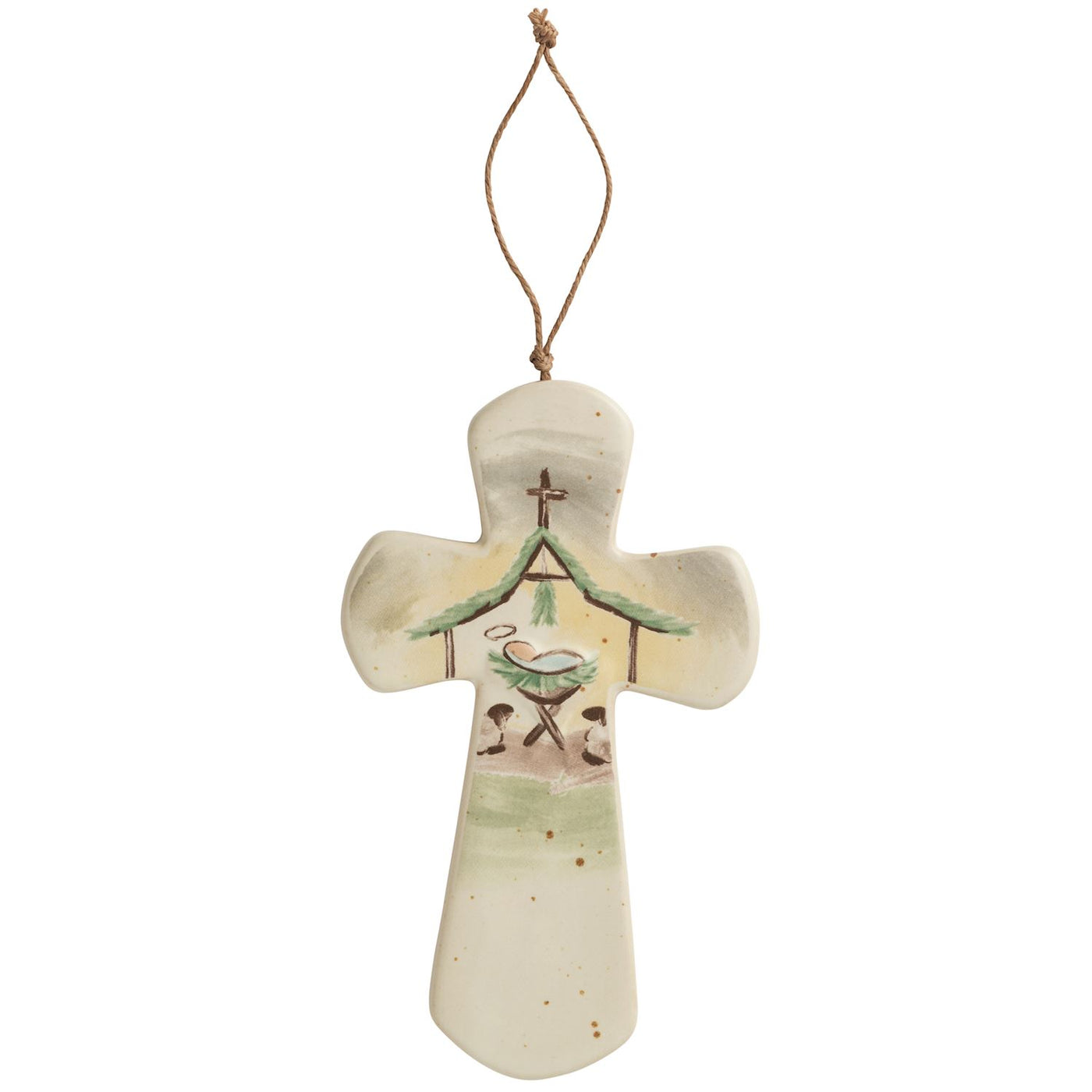 Mud Pie Manger Ceramic Nativity Cross-Home & Gifts-Mud Pie-Market Street Nest, Fashionable Clothing, Shoes and Home Décor Located in Mabank, TX
