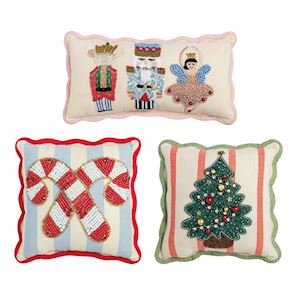 Mud Pie Mini Christmas Beaded Pillows-03-Home & Gift-Mud Pie-Market Street Nest, Fashionable Clothing, Shoes and Home Décor Located in Mabank, TX