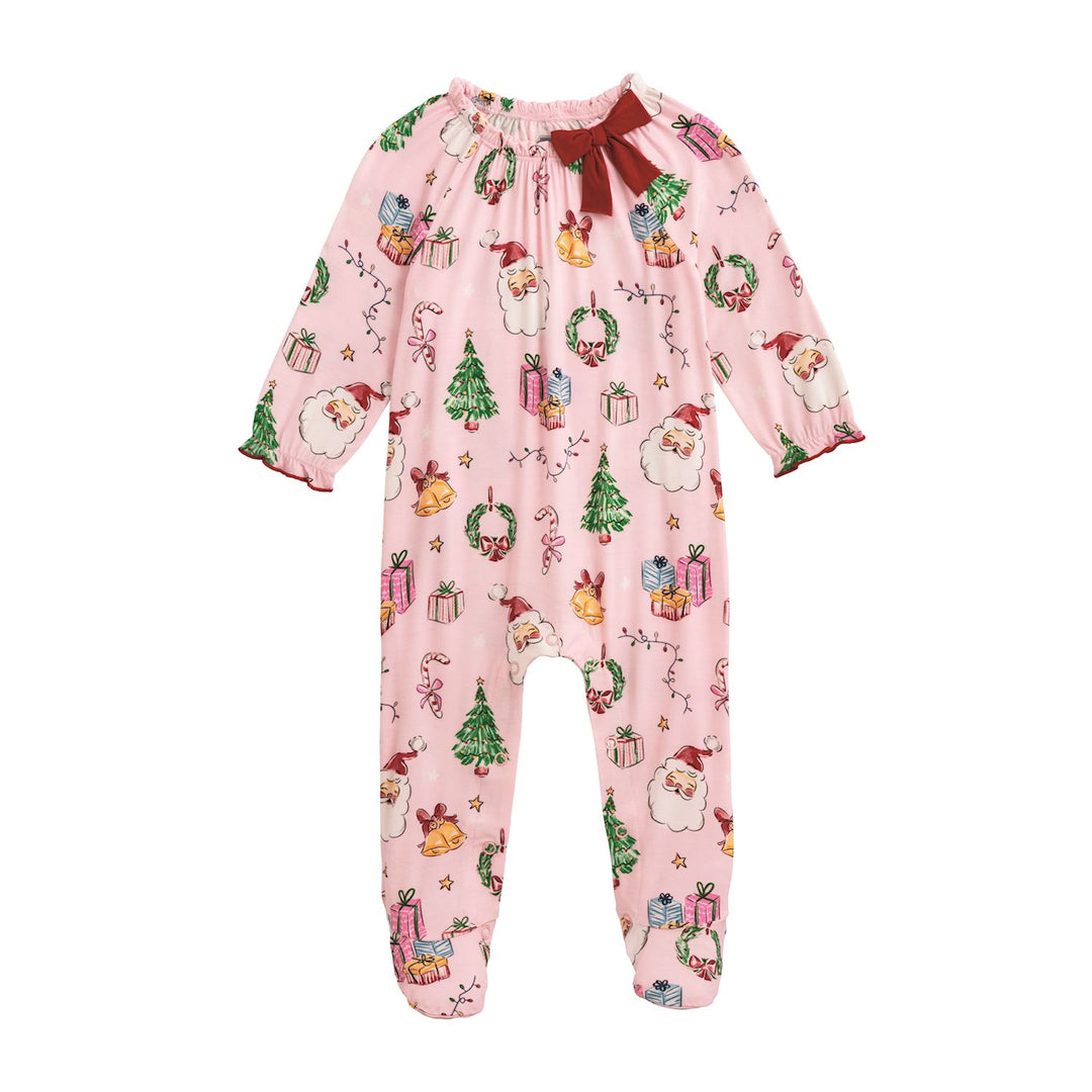 Mud Pie Pink Christmas Baby Sleeper (0-3 Months)-03-Home &amp; Gift-Mud Pie-Market Street Nest, Fashionable Clothing, Shoes and Home Décor Located in Mabank, TX