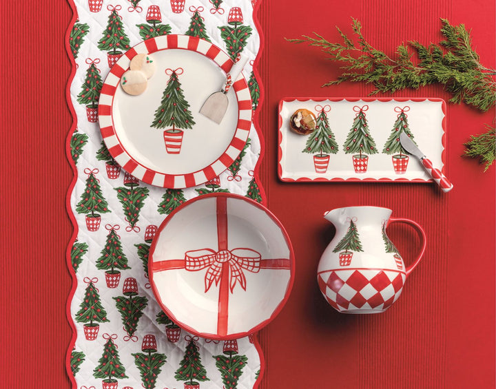 Mud Pie Red Check Bow Bowl-03-Home &amp; Gift-Mud Pie-Market Street Nest, Fashionable Clothing, Shoes and Home Décor Located in Mabank, TX