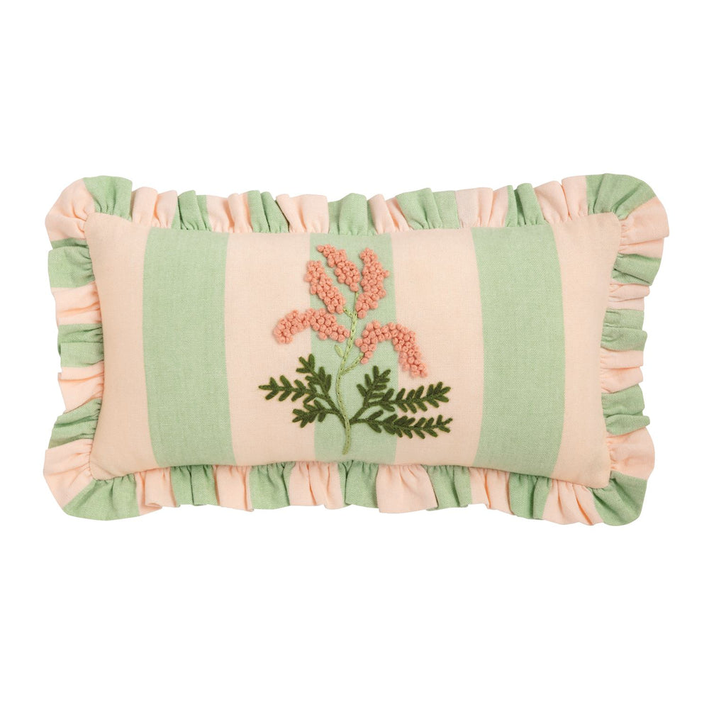Mud Pie Ruffle Floral Embroidered Pillows-03-Home & Gift-Mud Pie-Market Street Nest, Fashionable Clothing, Shoes and Home Décor Located in Mabank, TX