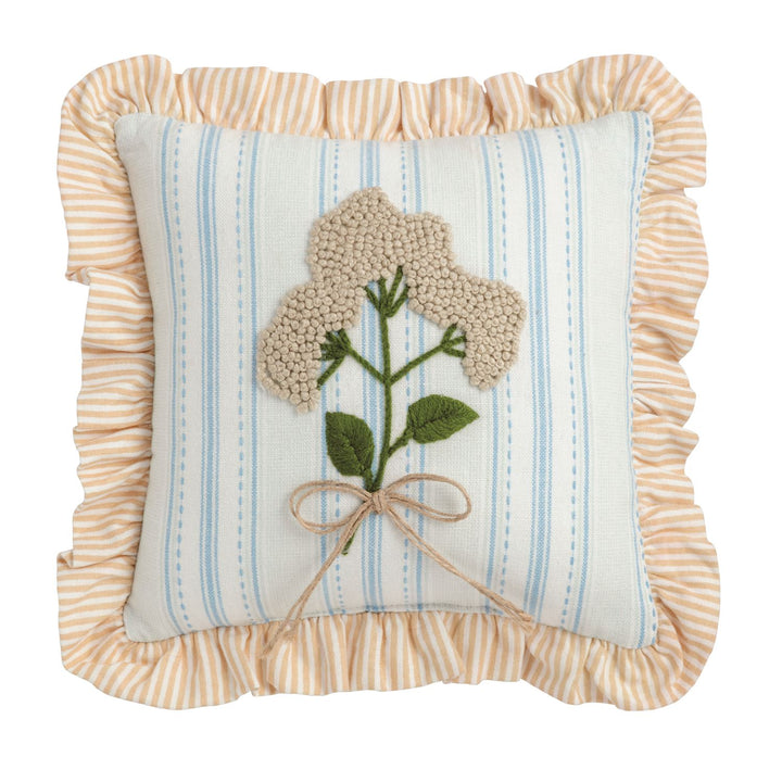 Mud Pie Ruffle Floral Embroidered Pillows-03-Home &amp; Gift-Mud Pie-Market Street Nest, Fashionable Clothing, Shoes and Home Décor Located in Mabank, TX