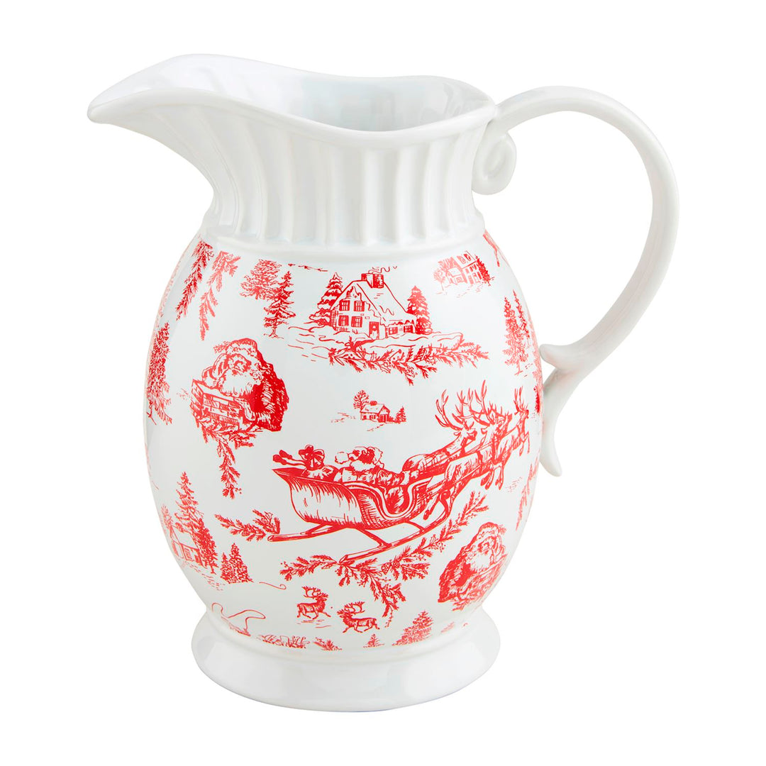 Mud Pie Toile Ceramic Pitcher-03-Home &amp; Gift-Mud Pie-Market Street Nest, Fashionable Clothing, Shoes and Home Décor Located in Mabank, TX