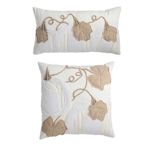 Mud Pie White Pumpkin Applique Pillows-03-Home &amp; Gift-Mud Pie-Market Street Nest, Fashionable Clothing, Shoes and Home Décor Located in Mabank, TX