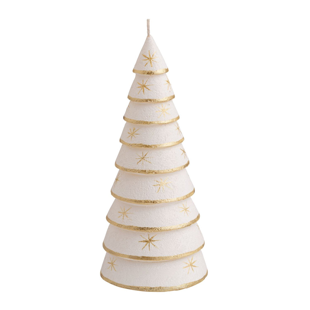 Mud Pie White and Gold Stacked Tree Candles-03-Home &amp; Gift-Mud Pie-Market Street Nest, Fashionable Clothing, Shoes and Home Décor Located in Mabank, TX