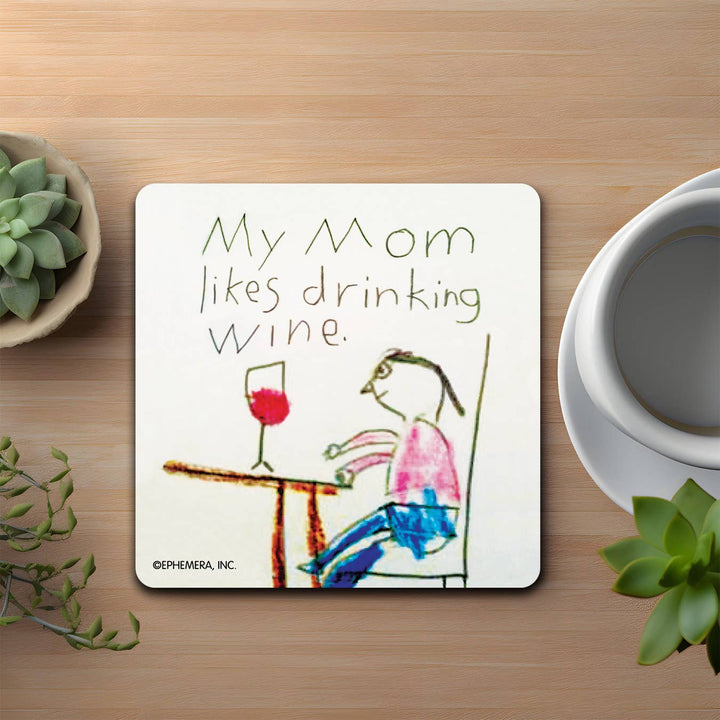 My Mom Likes Wine Coaster-High Cotton Gifts-Market Street Nest, Fashionable Clothing, Shoes and Home Décor Located in Mabank, TX