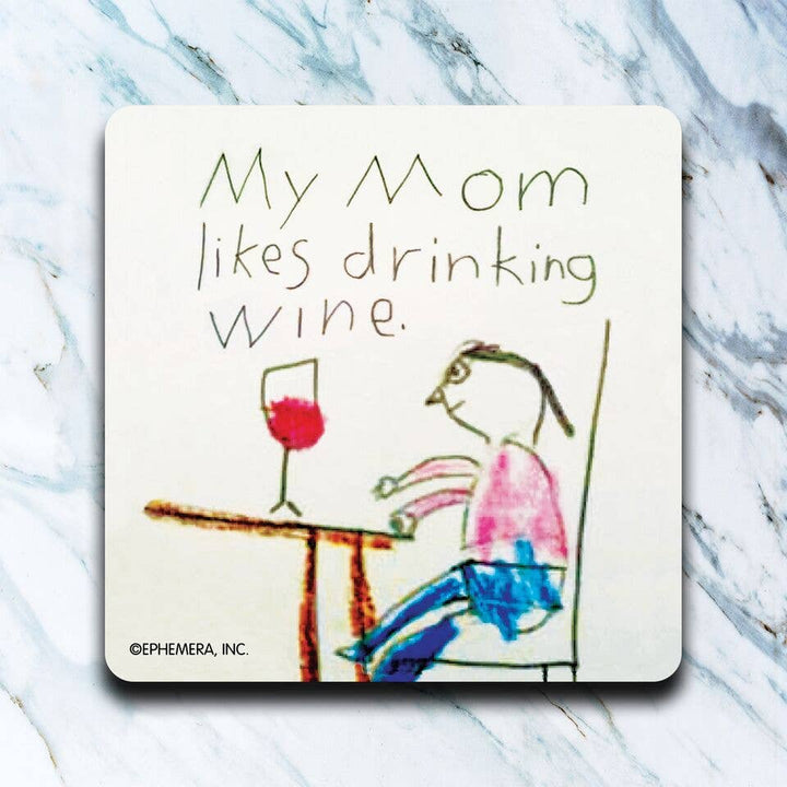 My Mom Likes Wine Coaster-High Cotton Gifts-Market Street Nest, Fashionable Clothing, Shoes and Home Décor Located in Mabank, TX