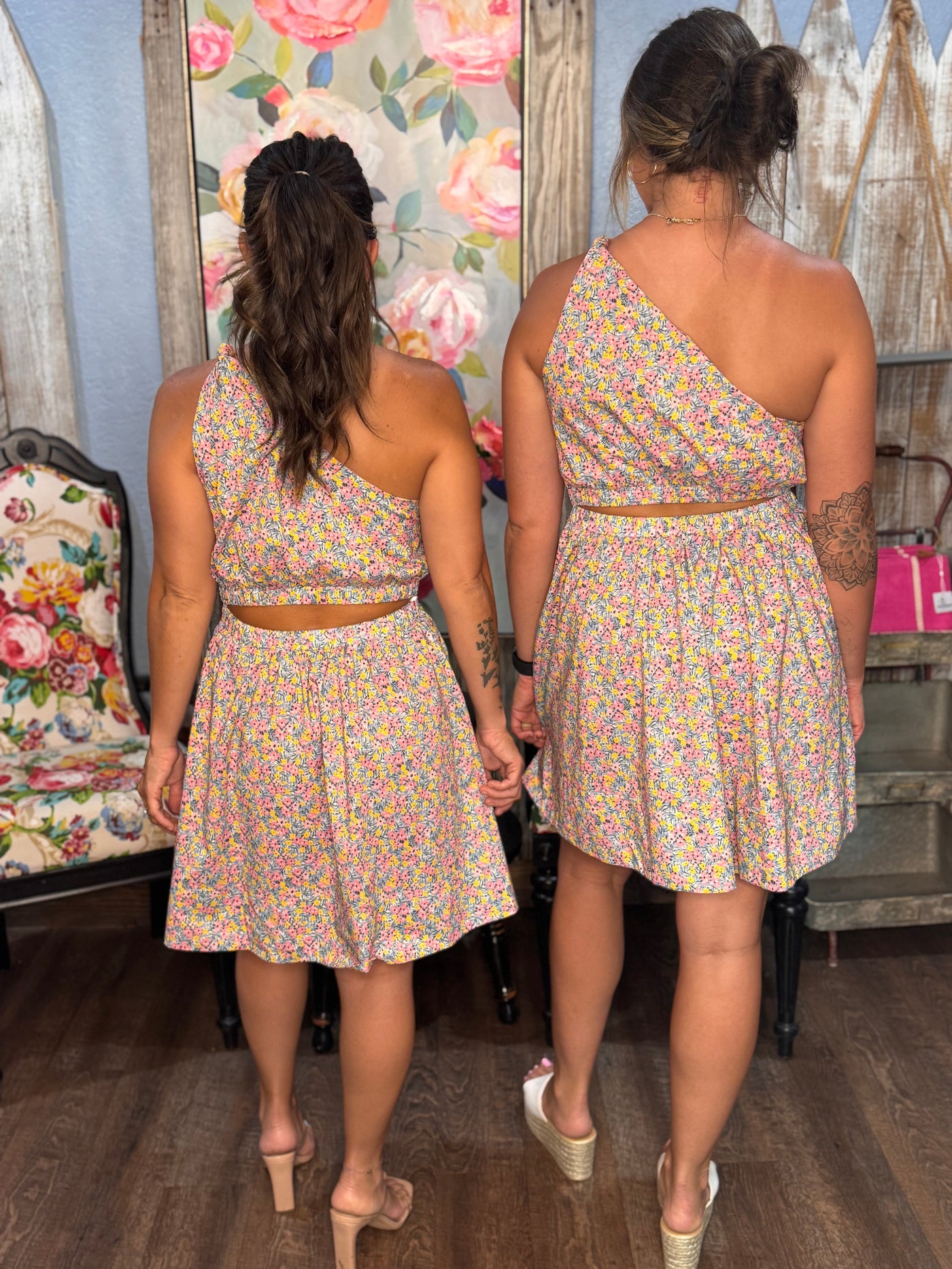 Mykonos Meadow One Shoulder Dress-Dresses & Rompers-Meet Me In Santorini-Market Street Nest, Fashionable Clothing, Shoes and Home Décor Located in Mabank, TX