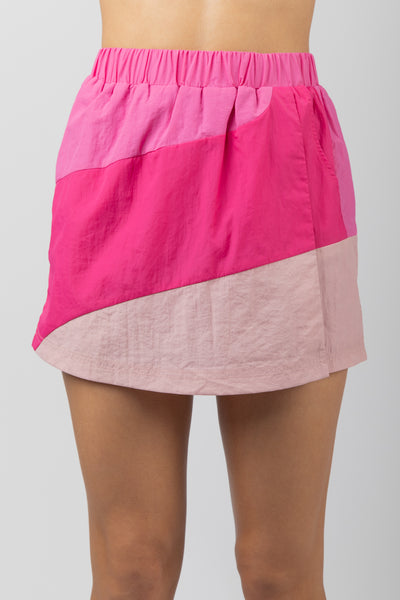 Pink Color Block Activewear Skort-Bottoms-Very J-Market Street Nest, Fashionable Clothing, Shoes and Home Décor Located in Mabank, TX