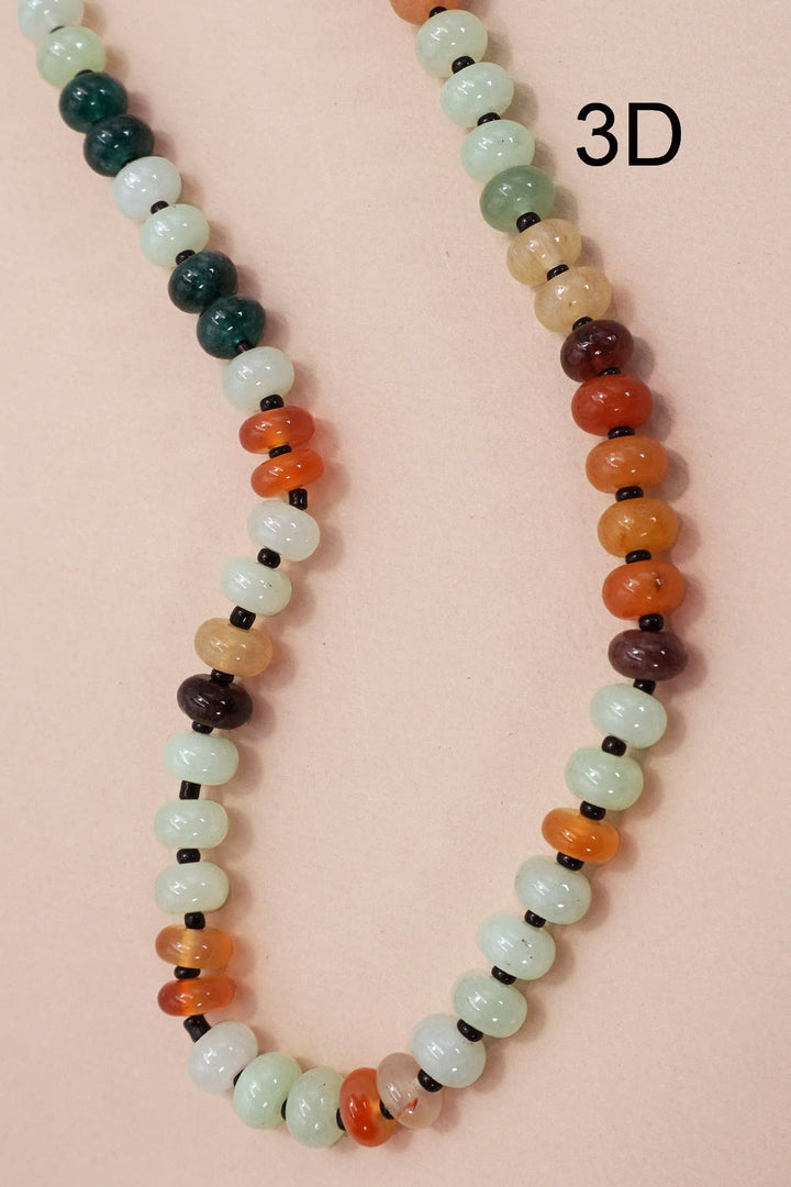 NATURAL AGATE GLASS SEMI PRECIOUS BEAD NECKLACE | 80N896-JOSSLYN by wall to wall-Market Street Nest, Fashionable Clothing, Shoes and Home Décor Located in Mabank, TX