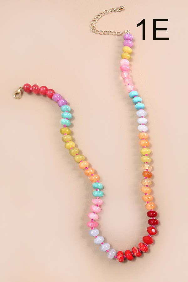 Natural Agate Glass Semi-Precious Bead Necklace-01-Jewelry-JOSSLYN by wall to wall-Market Street Nest, Fashionable Clothing, Shoes and Home Décor Located in Mabank, TX