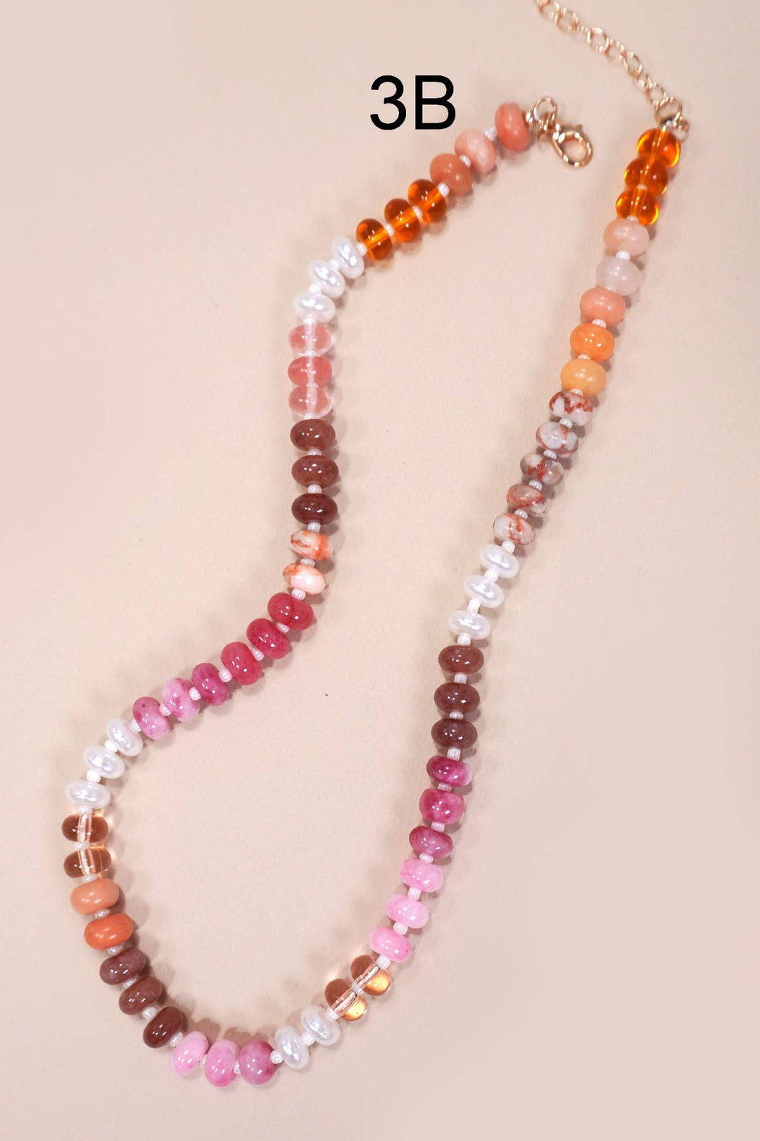 Natural Agate Glass Semi-Precious Bead Necklace-01-Jewelry-JOSSLYN by wall to wall-Market Street Nest, Fashionable Clothing, Shoes and Home Décor Located in Mabank, TX
