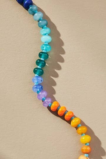 Natural Agate Glass Semi-Precious Bead Necklace-01-Jewelry-JOSSLYN by wall to wall-Market Street Nest, Fashionable Clothing, Shoes and Home Décor Located in Mabank, TX