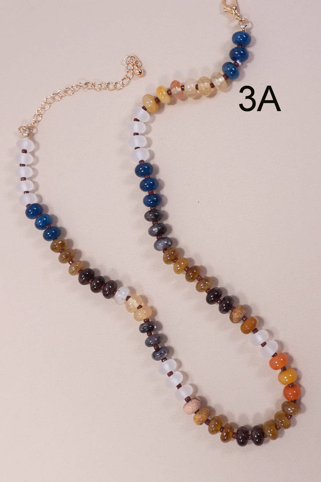 NATURAL AGATE GLASS SEMI PRECIOUS BEAD NECKLACE | 80N896-JOSSLYN by wall to wall-Market Street Nest, Fashionable Clothing, Shoes and Home Décor Located in Mabank, TX