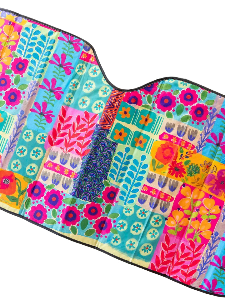 Natural Life Car Sun Shade - Turquoise Patchwork-03-Home &amp; Gift-Natural Life-Market Street Nest, Fashionable Clothing, Shoes and Home Décor Located in Mabank, TX